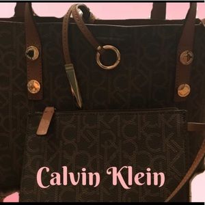 EUC Calvin Klein Brown  Leather Crossbody